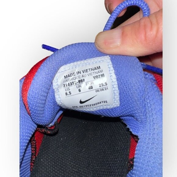 RARE RETRO Y2K NIKE AIR MAX 95 GS solar Blue Red White shoe sneaker 8.5 unisex - Picture 3 of 6